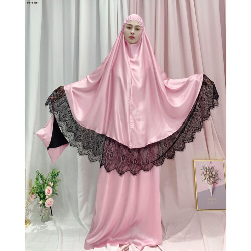 Muslim Prayer Garment Dress Women Hijab Long Khimar Dresses Islamic Clothes Full Cover Prayer 2 Piece Set Musulman Jurken Abayas