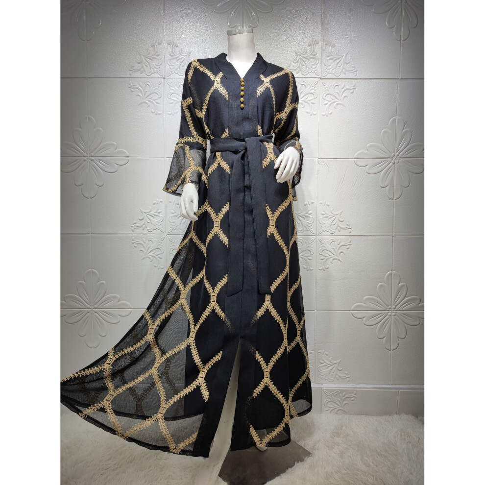 Caftan Marocain Plaid Embroidery Women Jalabiya Linen Arabic Long Dress Party Evening Ramadan Saudi Robe Dubai Abaya-image-OPC-PBQQ6CJ-NEW