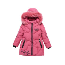 (Pink, 9-10 Years) Kids Girls Long Coat Padded Winter Jacket Puffer