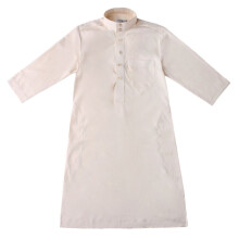 Muslim Robe Comfortable Children Caftan Long Sleeve Stand Collar Muslim Clothing Teenagers Abaya Middle East Jubba Thobe