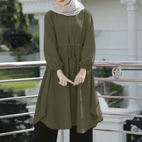 Middle East Muslim Women's Tops Mubarak Abaya Eid Ramadan Plain Long Sleeve  Dress Malaysia Islam Casual Loose Fit Vestidos on OnBuy