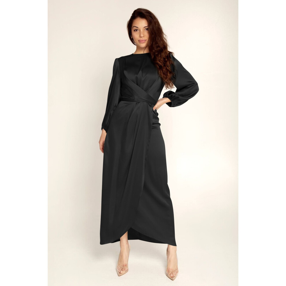 Women Muslim Dress Soft Corset Arab Islamic Dress Dubai Satin High Waist Abaya Long Sleeve Robe Marocain Kaftan-image-OPC-PBQQ7QR-NEW