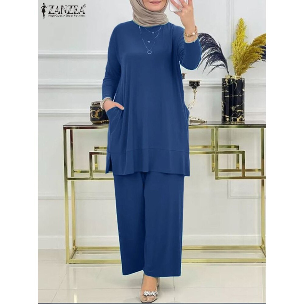 Women Muslim Jumpsuits Solid Color Full Sleeves Long Pants Overalls Rompers  Siamese Trousers Islamic Clothes Modesty - Muslim Sets - AliExpress