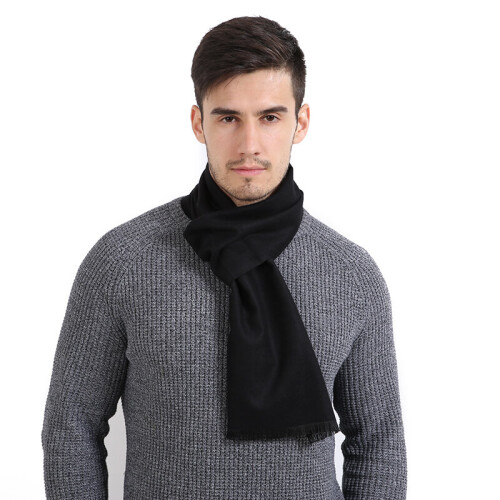 Men's Cashmere Scarf Solid Scarves * Winter Warm Smooth Scarf 2