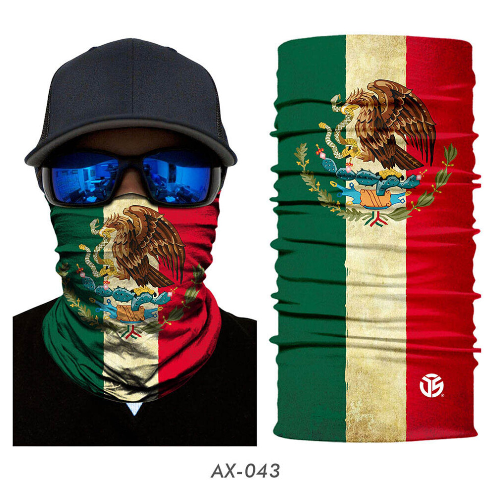 3D Magic Seamless Bandana National Flag Scarf Cycling Hiking Windproof Neck Gaiter Mexico Spain Tubular Face Balaclava Men Women Multicoloured 885657889716