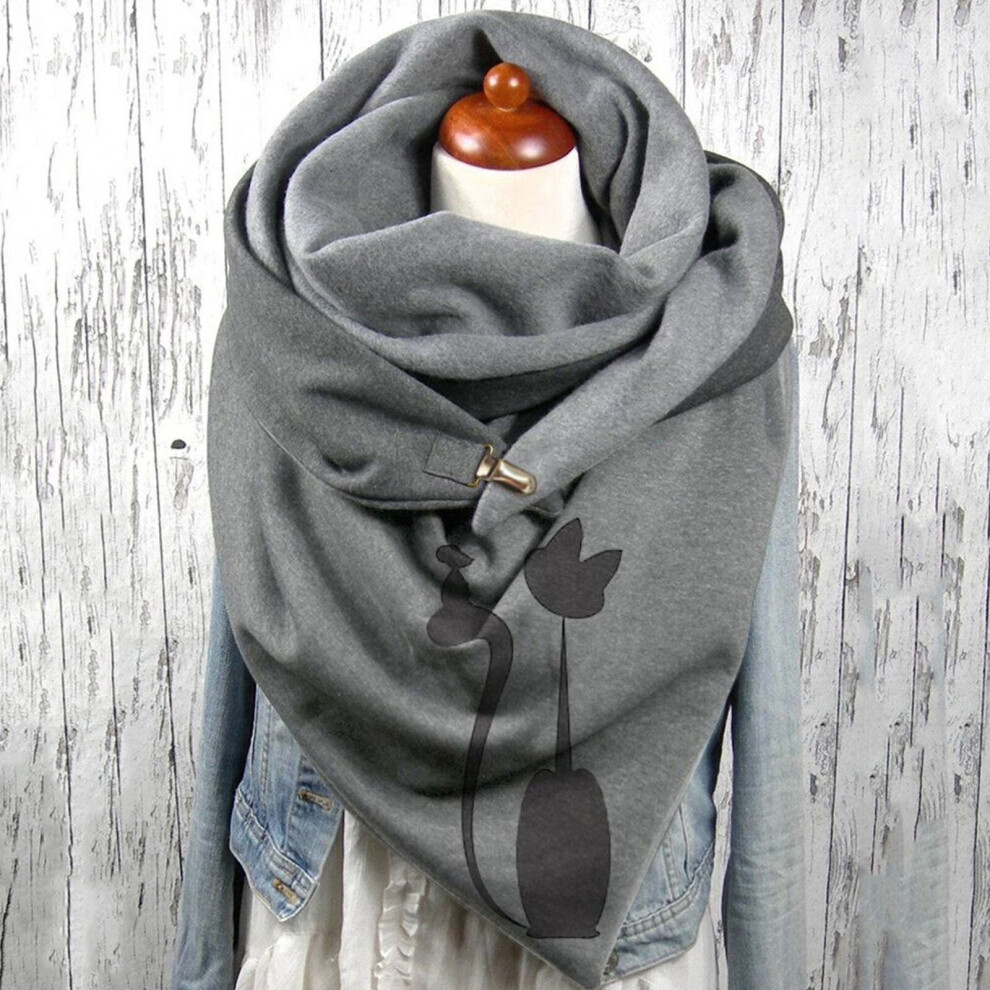 Women Printing Scarves Button Wrap Casual Warm Ladias Shawls Warm Winter Scarf Warm Blanket Wraps Female Bandana-image-OPC-PBQQ9B9-NEW