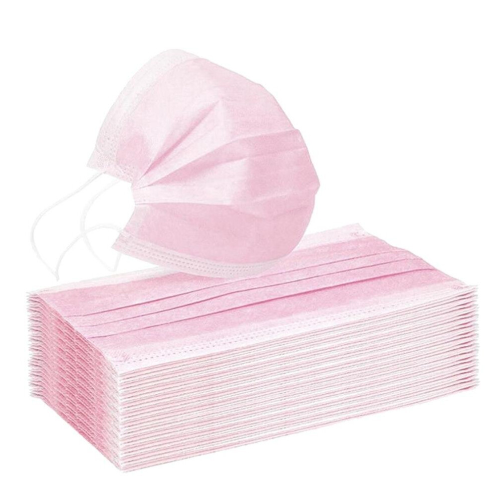 (A Pink-100Pcs 1 2 Years) 100/50/10Pcs Disposable Face Mask Headband Mascarillas Outdoor Youre Too Close Pink Outdoor Sports Masque Adulte 885657890811