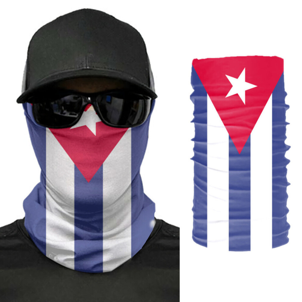Cuba Flag Scarf Neck Face Mask Unisex Neck Warmer Seamless Bandana Headwear Cycling Hiking 885657891610