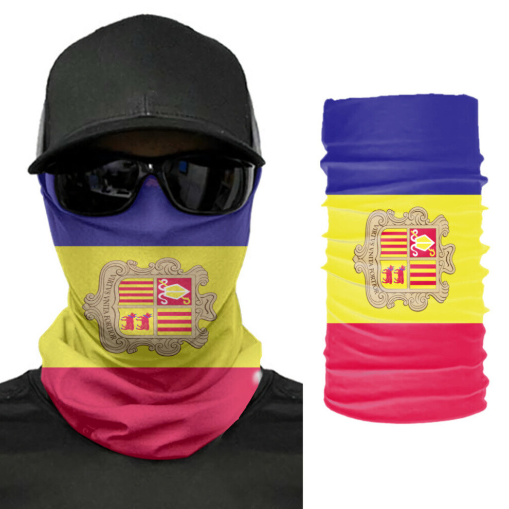 Andorra Flag Scarf Neck Face Mask Unisex Neck Warmer Seamless Bandana Headwear Cycling Hiking 885657893775