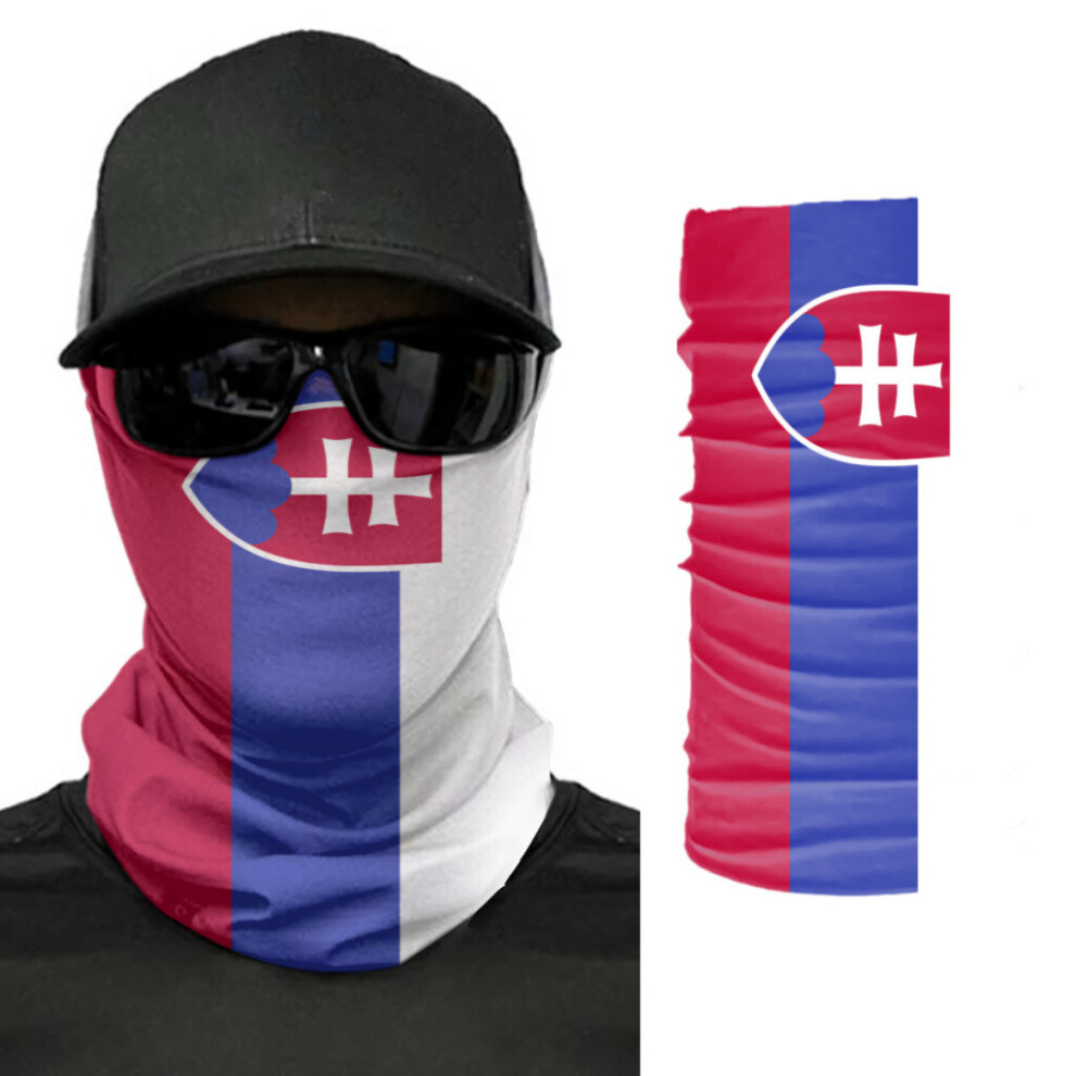 Slovakia Flag Scarf Neck Face Mask Unisex Neck Warmer Seamless Bandana Headwear Cycling Hiking 885657893836