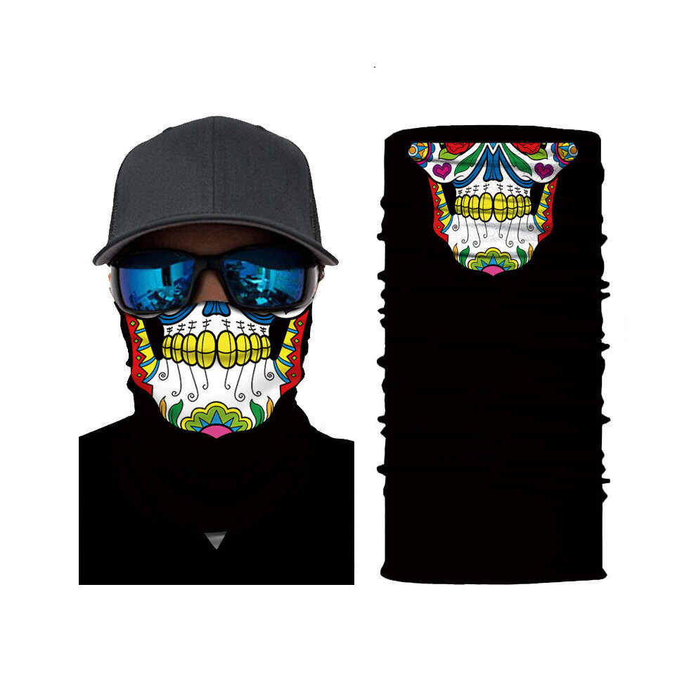 Seamless Balaclava Magic Scarf Neck Face Cover Ghost Skull Skeleton Head Bandana Shield Headband Headwear Bandanas Men Bicycle Multicoloured 885657893751