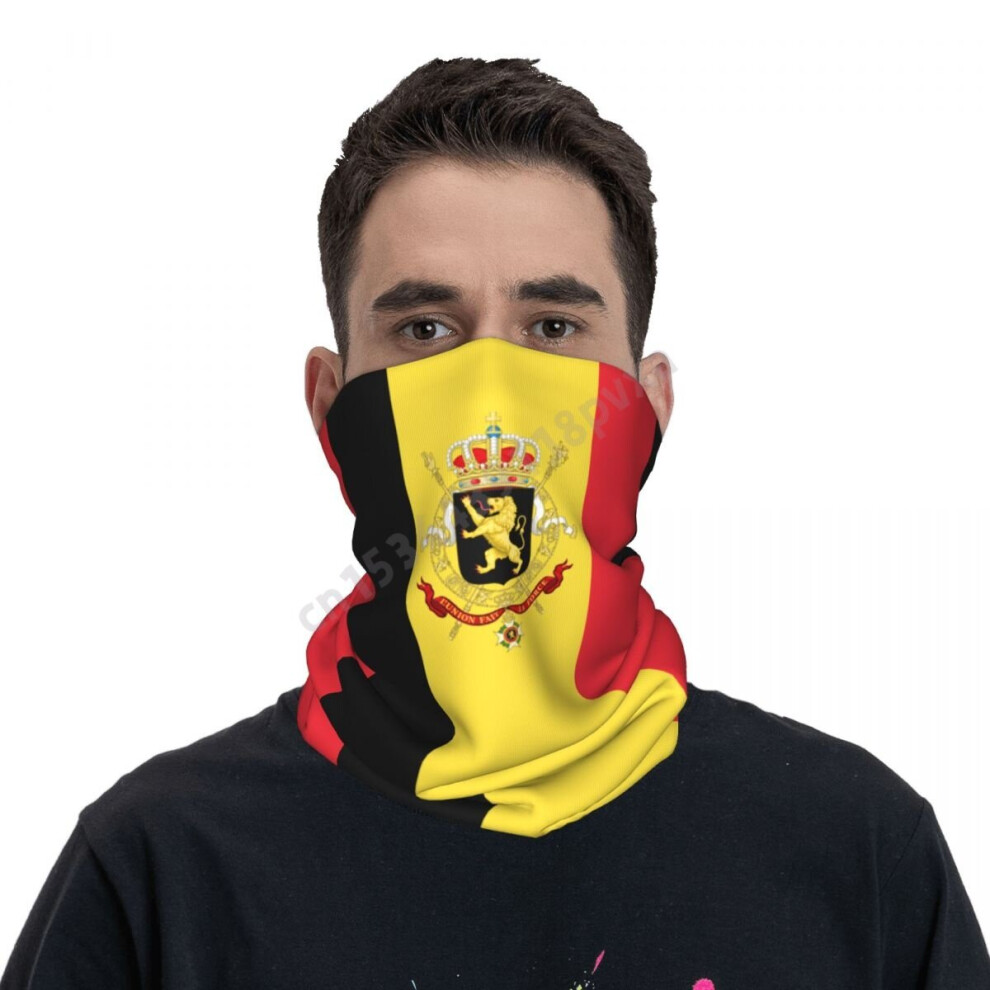 Belgium Flag Belgians National Neckerchief Scarf Neck Face Mask Unisex Neck Warmer Seamless Bandana Headwear Cycling Hiking 885657894765
