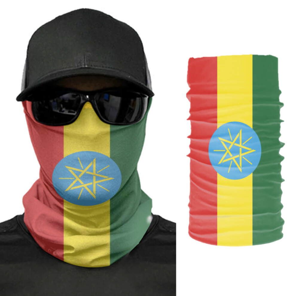 Ethiopia Flag Scarf Neck Face Mask Unisex Neck Warmer Seamless Bandana Headwear Cycling Hiking 885657894178