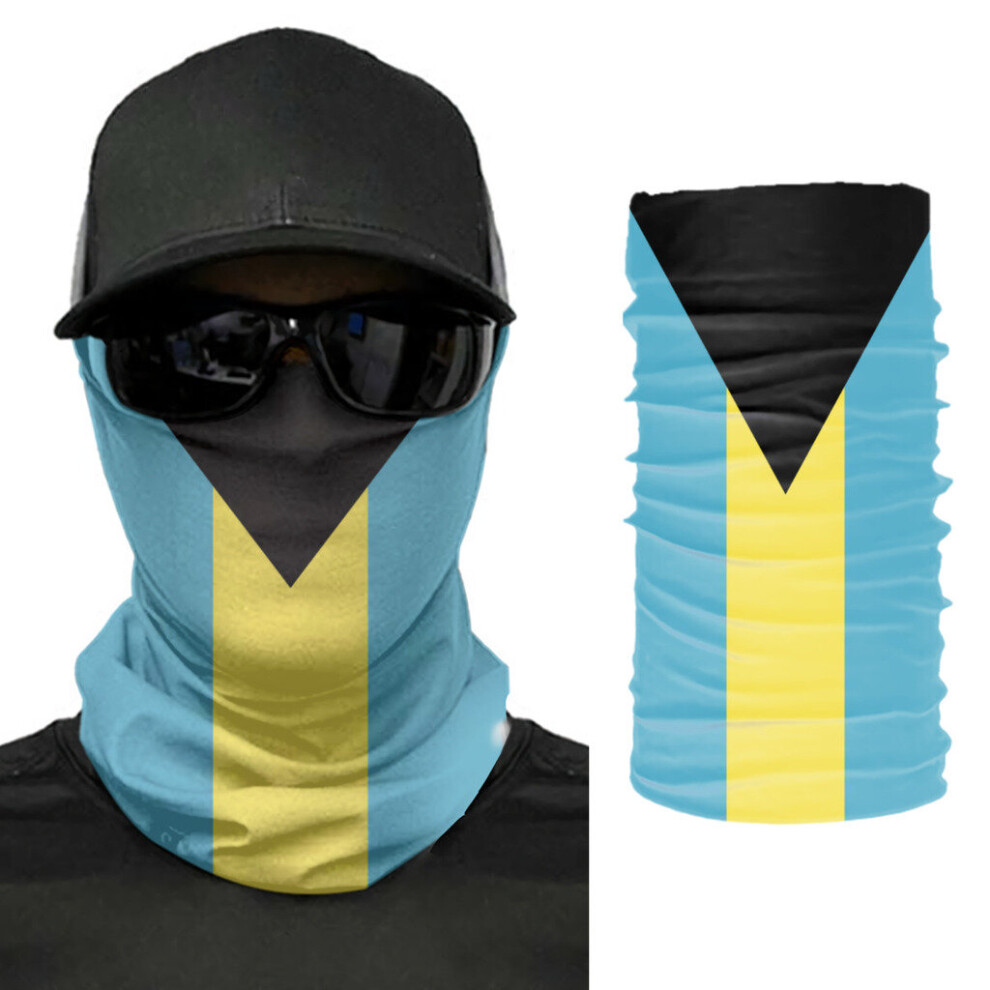 Bahamas Flag Scarf Neck Face Mask Unisex Neck Warmer Seamless Bandana Headwear Cycling Hiking 885657894888