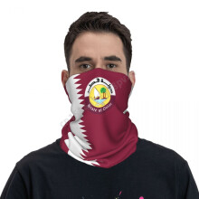Qatar Flag Qatari National Neckerchief Scarf Neck Face Mask Unisex Neck Warmer Seamless Bandana Headwear Cycling Hiking