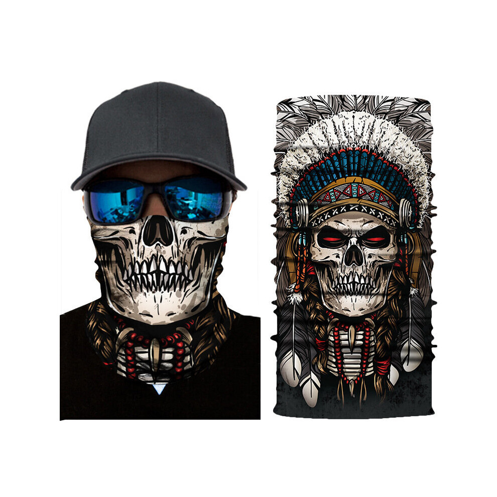 3D Seamless Balaclava Magic Scarf Neck Face Mask Ghost Skull Skeleton Head Bandana Shield Headband Headwear Bandanas Men Bicycle Multicoloured 885657894819
