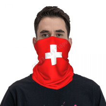 Switzerland Flag National Neckerchief Scarf Neck Face Mask Unisex Neck Warmer Seamless Bandana Headwear Cycling Hiking