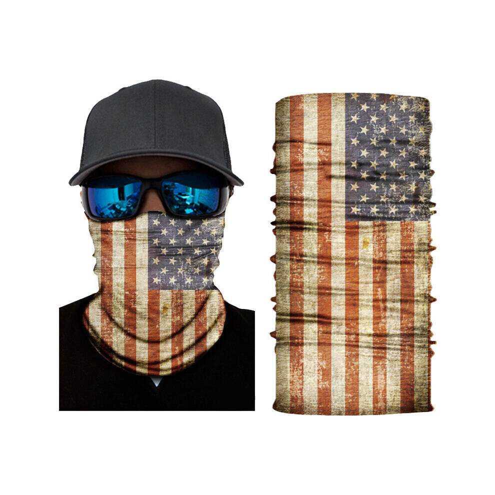 Style Comfortable Seamless Cycling Neck Warmer Flag Bandanas Brown 885657895304