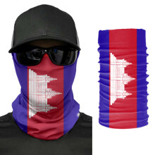 Cambodia Flag Scarf Neck Face Mask Unisex Neck Warmer Seamless Bandana Headwear Cycling Hiking