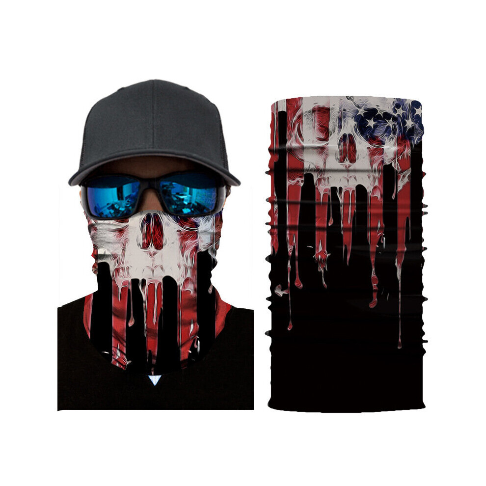 3D Seamless Balaclava Magic Scarf Neck Face Mask Ghost Skull Skeleton Head Bandana Shield Headband Headwear Skull Bandanas Multicoloured 885657897230