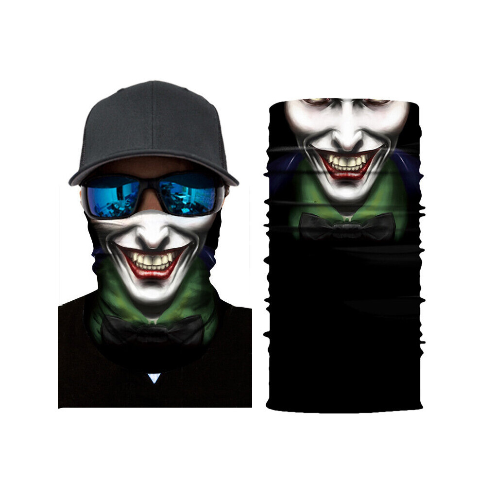 3D Seamless Balaclava Magic Scarf Neck Face Mask Ghost Joker Skeleton Head Bandana Shield Headband Headwear Bandana Men Bicycle Multicoloured 885657898428