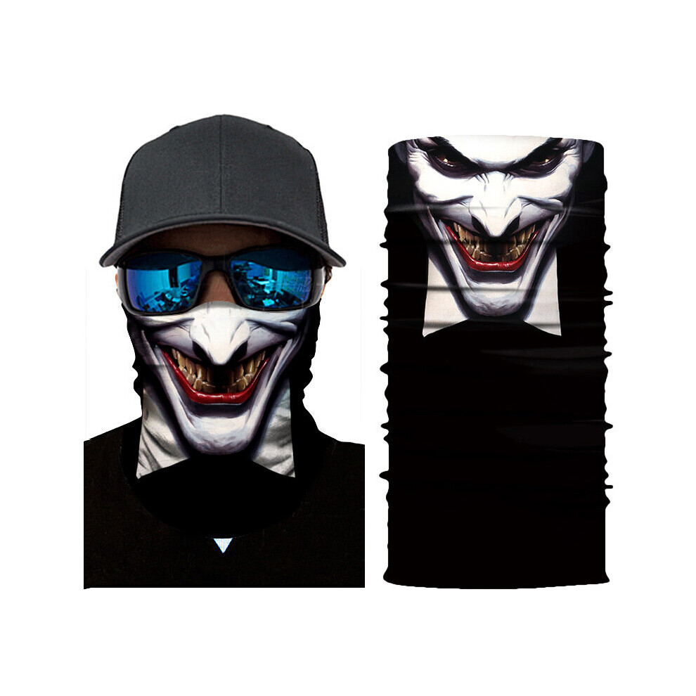3D Seamless Balaclava Joker Scarf Neck Face Mask Ghost Skull Skeleton Head Bandana Shield Headband Headwear Bandanas Men Bicycle Multicoloured 885656771005
