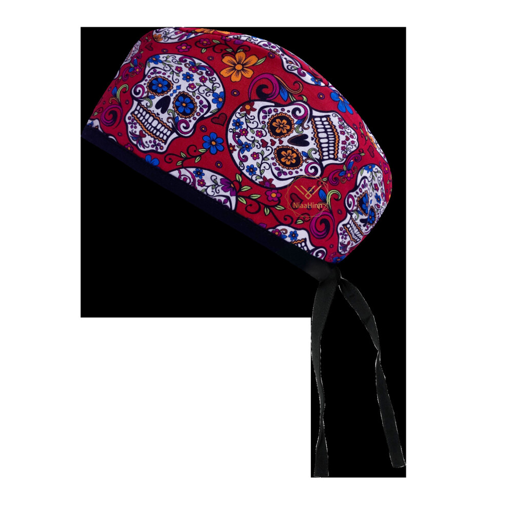 Hemming Cotton Skull Cartoon Print Hat Nursing Work Cap Beauty Salon Nursing Cap Male Surgical Hat Scrub Caps 885657940844