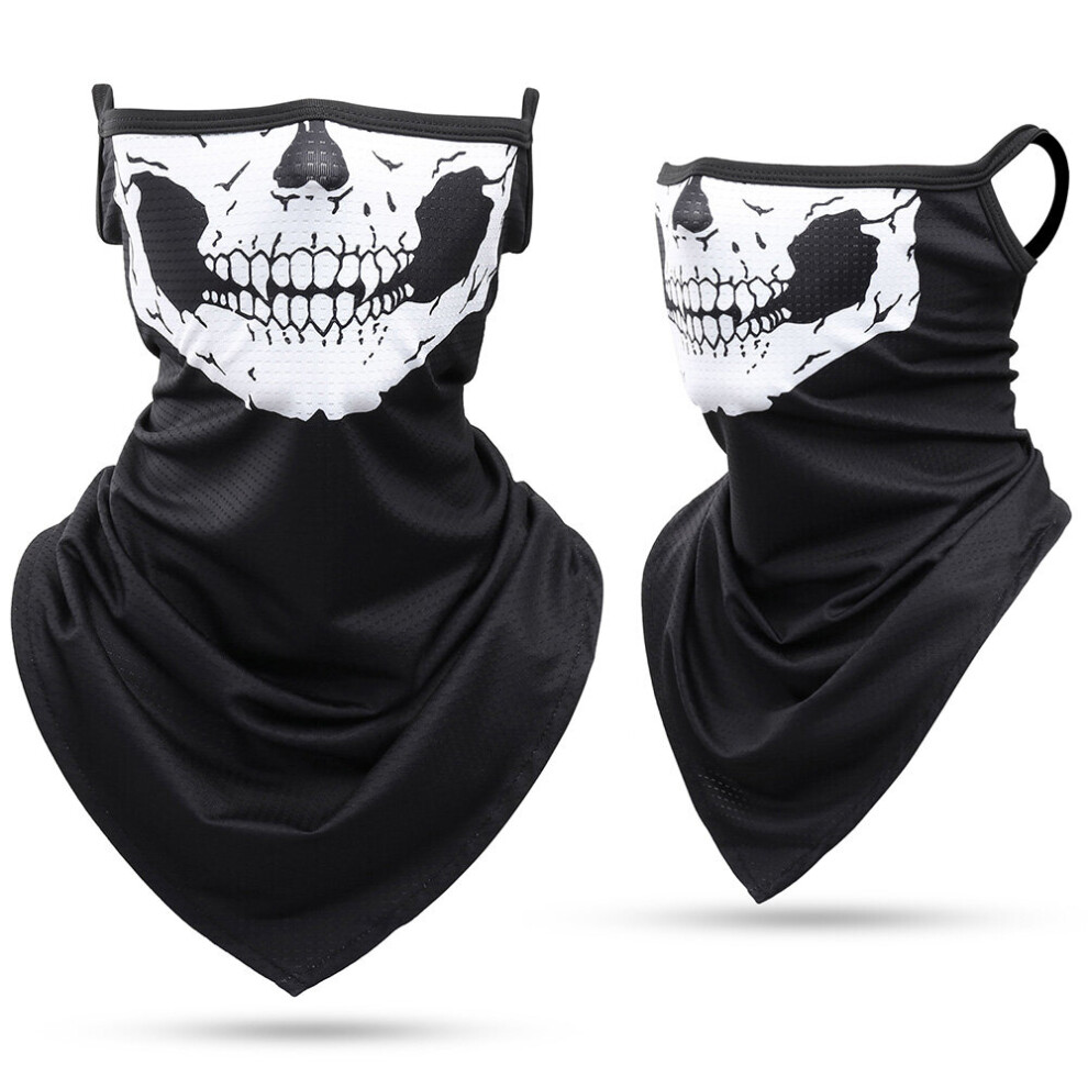 Skull Ski Headband Neck Gaiter Head Tube Scarf Ear Hanging Breathable Bandana Half Face Scarves Mask Cover Guard Men Quick Dry Multicoloured 885657943395