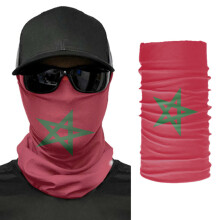 Morocco Flag Scarf Neck Face Mask Unisex Neck Warmer Seamless Bandana Headwear Cycling Hiking