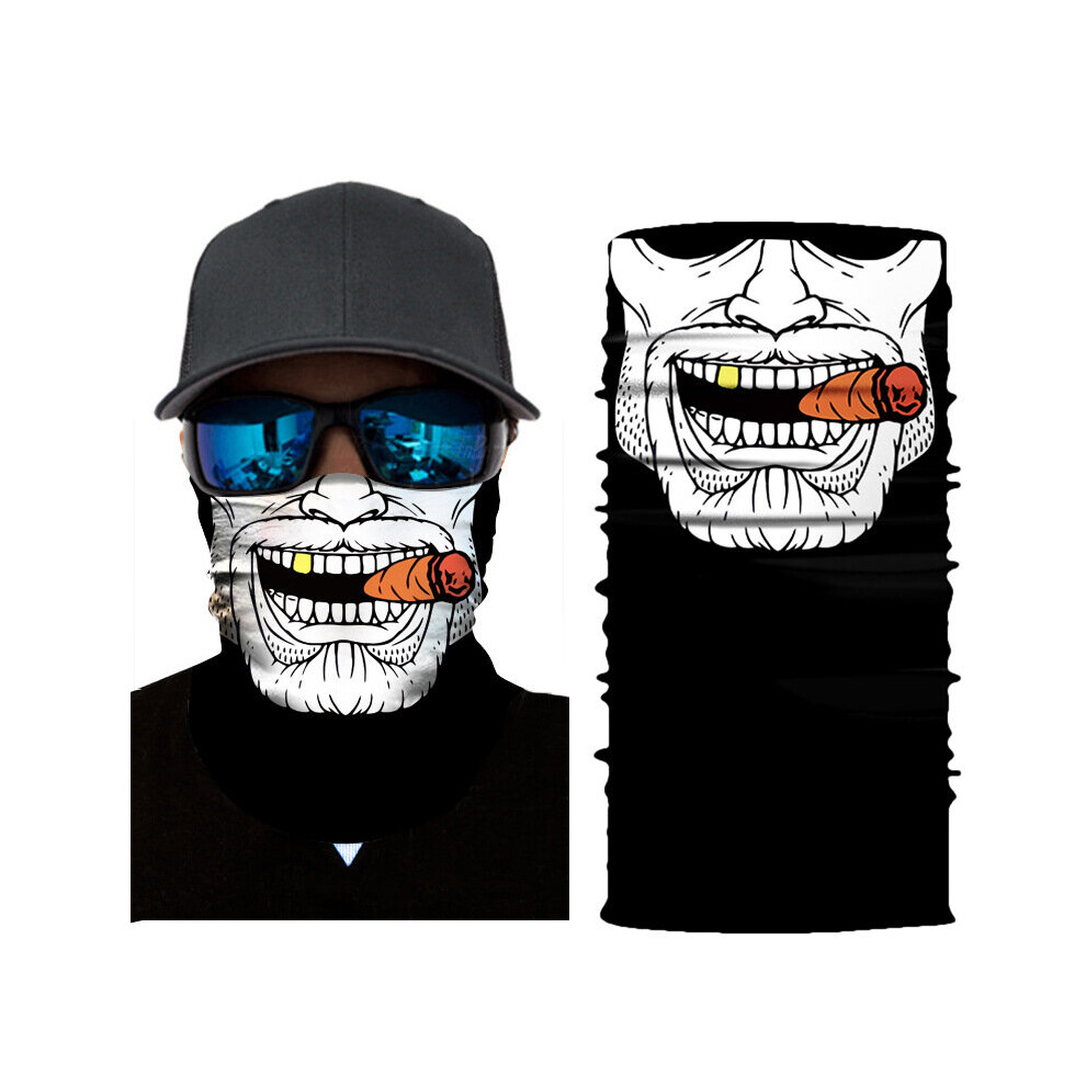 3D Seamless Balaclava Magic Scarf Neck Face Mask Ghost Joker Skeleton Head Bandana Shield Headband Headwear Bandana Men Bicycle Multicoloured 885657943845