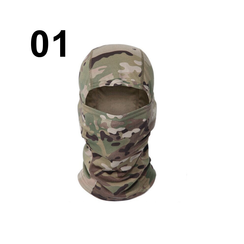 Multicam Camouflage Balaclava Cap Full Face Shield Cycling Motorcycle Skiing Airsoft Paintball Protection Tactical Military Hat Multicoloured 885657945832