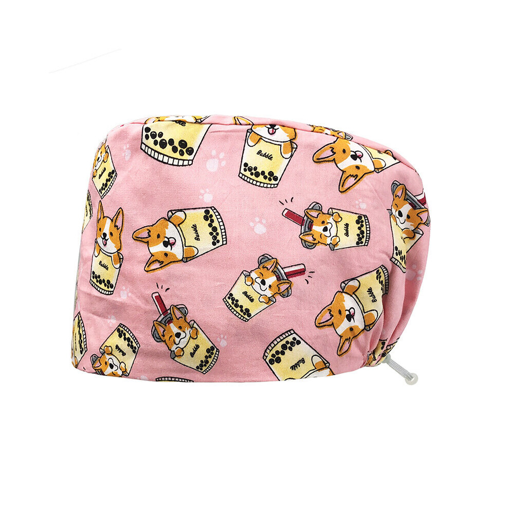 Cotton Cartoon Printing Medical Women Nurse Doctor Surgical Hats Adjustable Beautician Grooming Work Hat Pet Shop Lab Scrubs Cap 885657947560