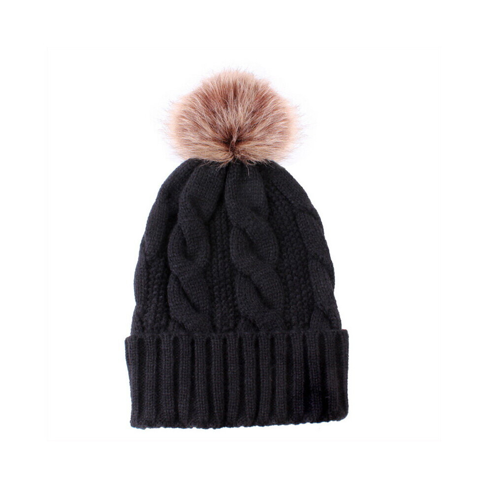 Warm Plush Unisex Knitted Beanie Winter Warm Hat Cap Warm Down Thickened Wool Ball Ladies Autumn Winter Knitting Warm Cap-image-OPC-PBQQDVP-NEW