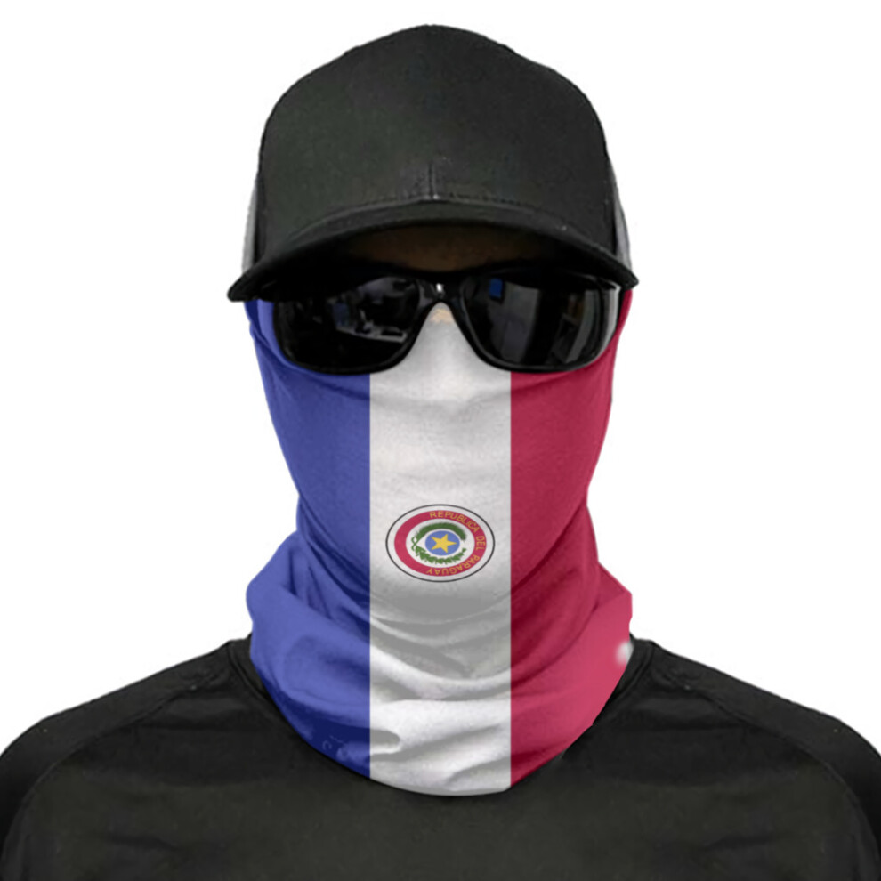 Paraguay Flag Scarf Neck Face Mask Unisex Neck Warmer Seamless Bandana Headwear Cycling Hiking 885657948642
