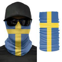 Sweden Flag Scarf Neck Face Mask Unisex Neck Warmer Seamless Bandana Headwear Cycling Hiking
