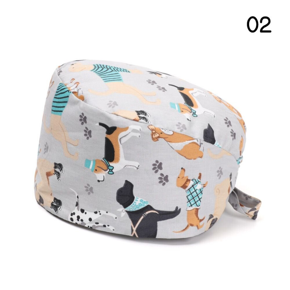 Adjustable Headcover With Sweatband Men Women Bouffant Hat Pure Colour Cotton Hats Surgical Scrub Cap 885657948970