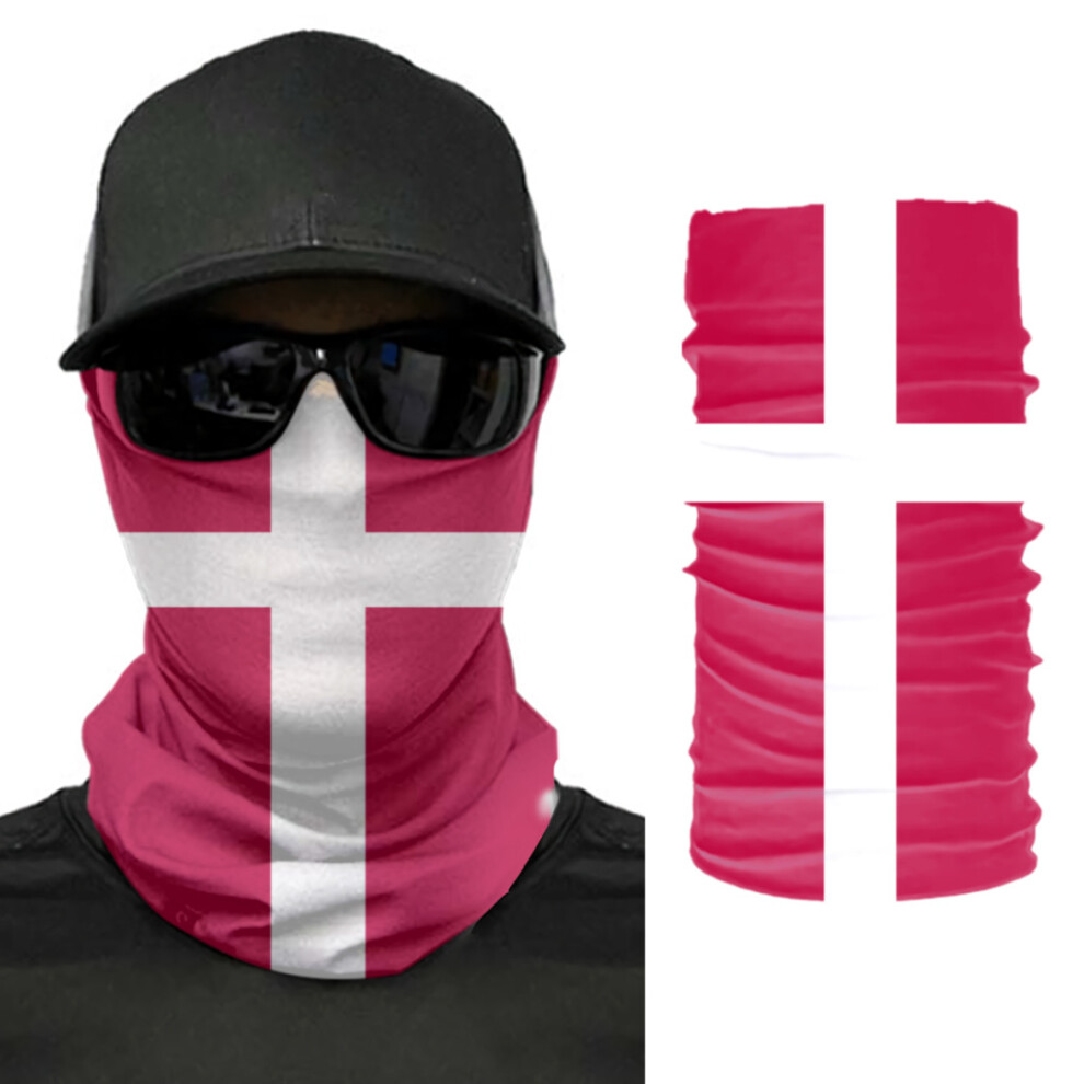 Denmark Flag Scarf Neck Face Mask Unisex Neck Warmer Seamless Bandana Headwear Cycling Hiking 885657949052