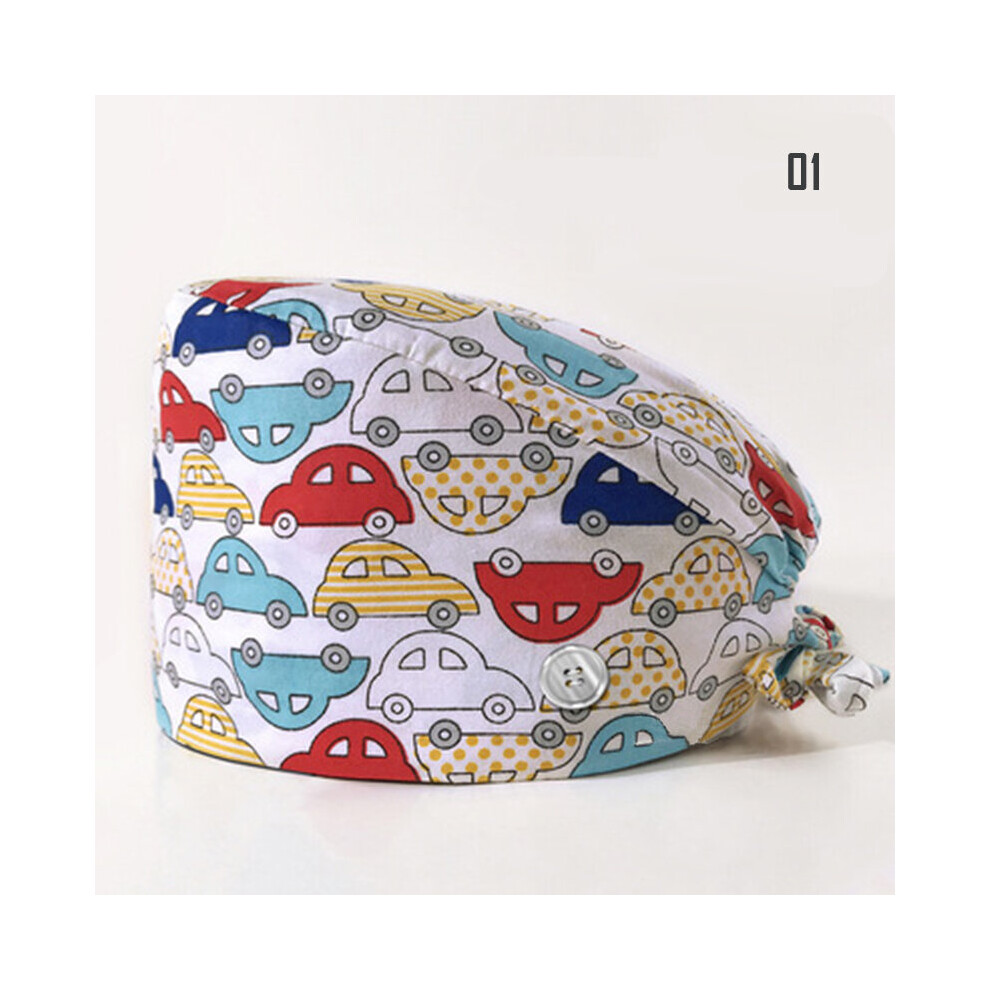 Cartoon Pattern Medical Hat Adjustable Hospital Doctor Work Caps Health Worker Cap Pet Clinic Nurse Beautician Nursing Hat 885657951130
