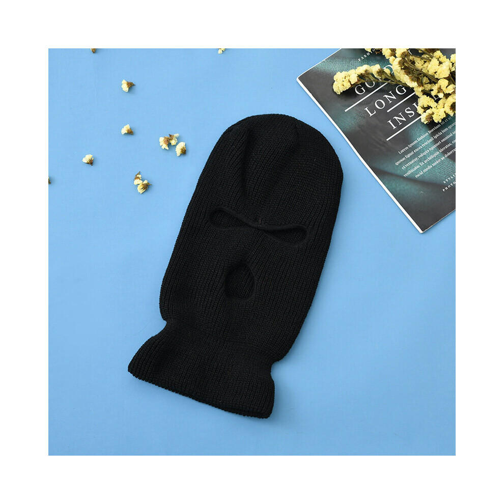 Full Face Cover Ski Mask Hat 3 Holes Balaclava Army Tactical Windproof Knit Beanies Bonnet Winter Warm Unisex Caps Winter Hat Multicoloured 885657951703