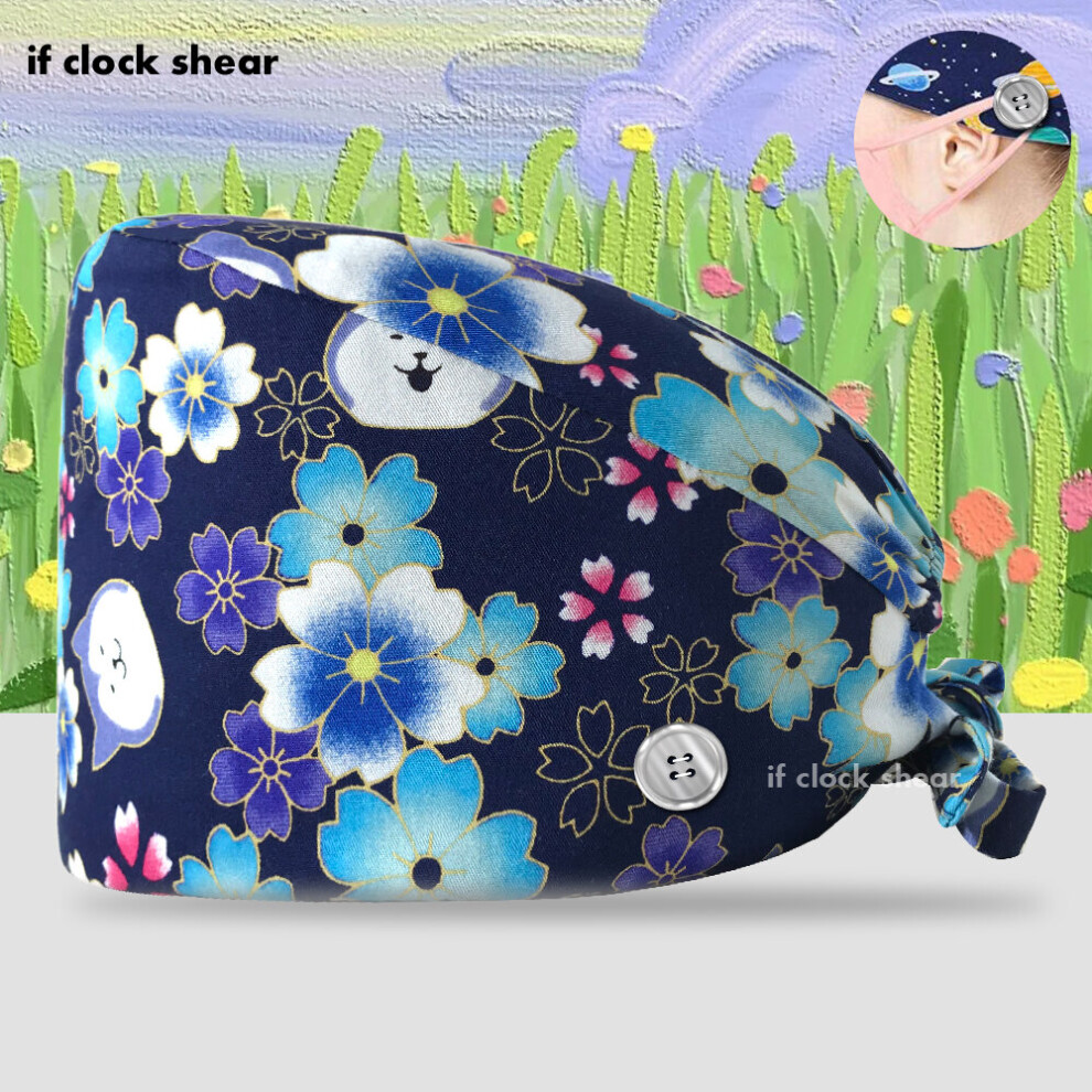Unisex Surgical Cap Adjustable Cartoon Fruit Printing Scrubs Cap Beauty Salon Pet Shop Nurse Accessories Scrub Hat For Women Men 885657951727