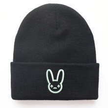 Bad Bunny Beanies Cartoon Embroidery Unisex Hip-Hop Warm Boys Girls Knitted Hats Bonnet Cap