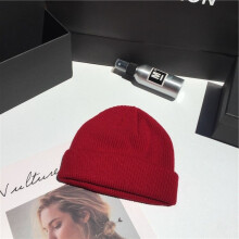 Men Women Winter Autumn Solid Warm Woolen Knitted Cap Fluorescent Cuffed Beanie Hat Female Caps Warmer Bonnet Casual Cap