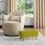Living And Home Rectangular Tofu-shaped Footrest with Solid Wooden Legs 2