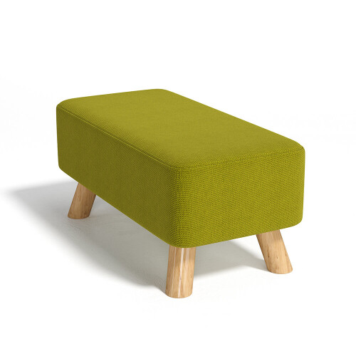 Living And Home Rectangular Tofu-shaped Footrest with Solid Wooden Legs 2