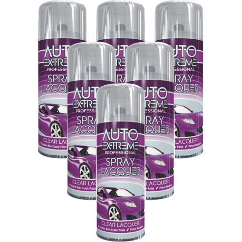 6 x 400ml Clear Lacquer Non Crack Spray Paint Car Bike Restore Metal