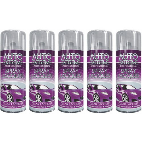 5 x 400ml Clear Lacquer Non Crack Spray Paint Car Bike Restore Metal