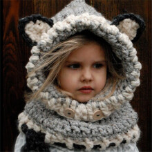 Christmas Fox Ear Winter Hat Windproof Hats Scarf Set For Kids Boys Girls Winter Earflap Cap