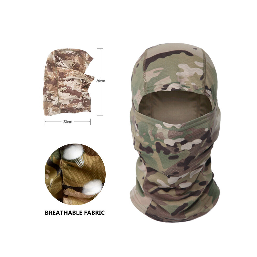 Camouflage Balaclava Cap Tactical Airsoft Men's Hat Winter Women Motorcycle Mask Cycling Helmet Liner Caps Windproof Breathable Multicoloured 885657965496