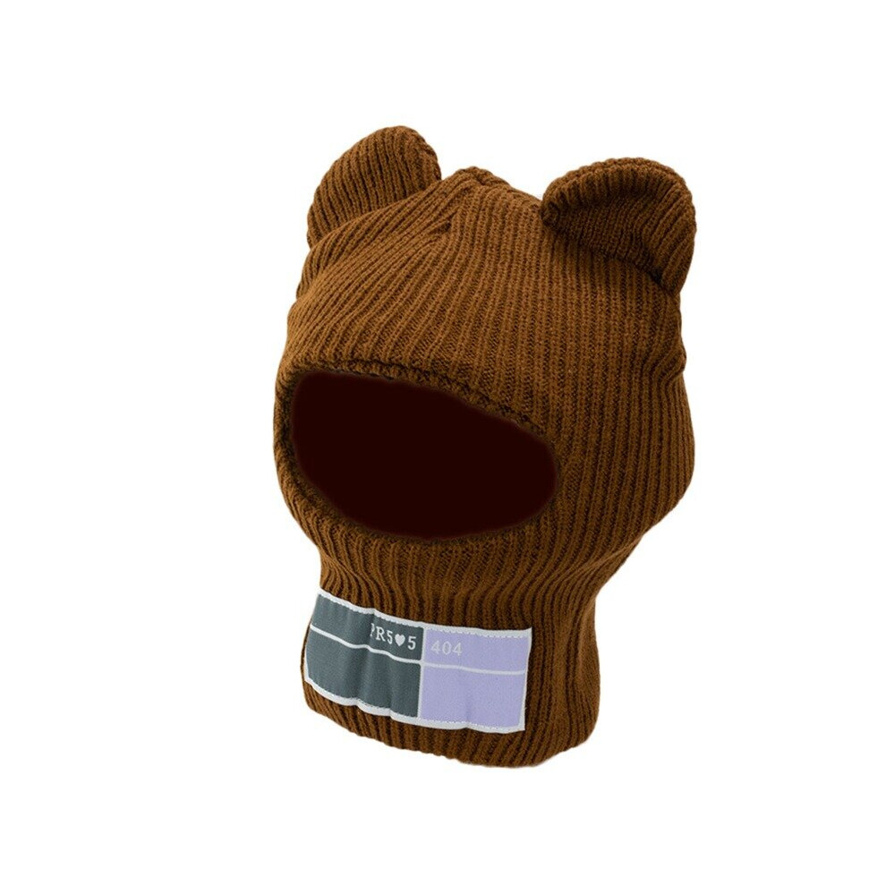 Full Face Cover Ski Mask Hat With Bear Ear Balaclava Knitted Hats Windproof Skullies Beanies Bonnet Winter Warm Unisex Caps Multicoloured 885657965151