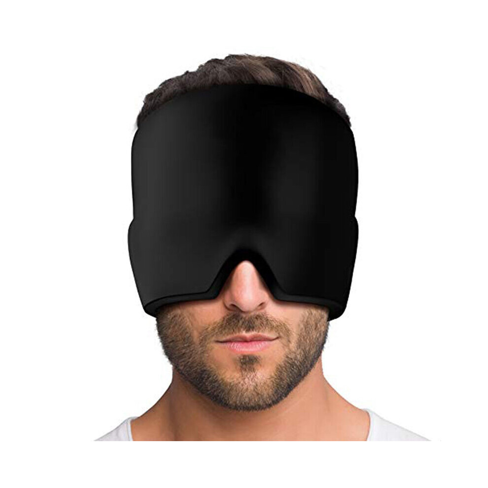 Ice/Cold Therapy Migraine Relief Cap, Comfortable Stretchable Ice Pack Eye Mask for Puffy Eyes Tension Sinus Stress Relief